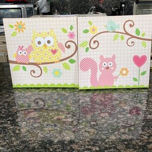 KIDS LINE DENA HAPPY TREE 2PC CANVAS WALK ART